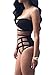 Yonala Women's Hollow Out Bandage Bodycon Bikini Set Swimsuit Swimwear Black M