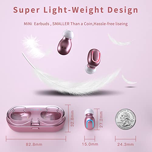 True Wireless Earbuds for Small Ears, Bluetooth Headphones 48h Playtime