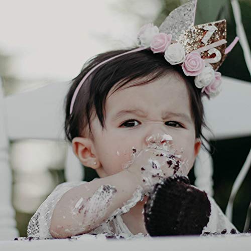 Suzzam 1 Birthday Hat, First Birthday Crown Baby Girl Princess Dog Birthday Hat Pets Reusable Birthday Party Hats Cat Kitten Headband Hats 1-5 Figures - Thumbnail 3