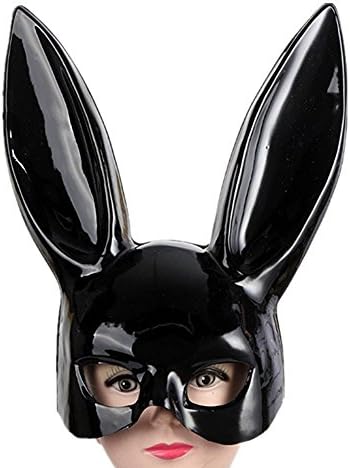 Rosfajiama Bunny Mask Women's Masquerade Rabbit Mask For Birthday Easter Halloween Eve Party Costume Accessory