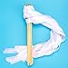 Whaline 30 Pack Ribbon Sticks Chromatic Silk Ribbon with Bells Fairy Stick Wish Wands for Wedding Party (White)