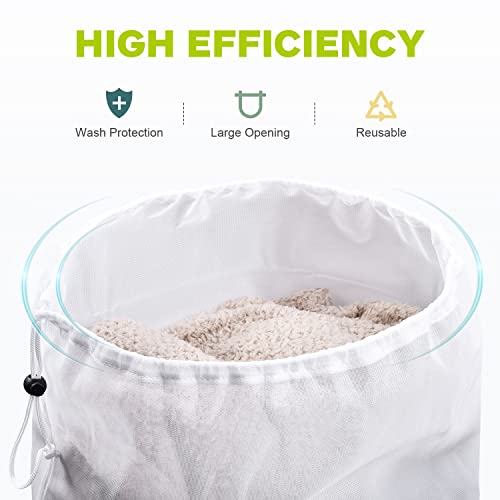 OTraki 2 Pieces Washing Machine Net 50 x 60 cm Large Laundry Bag with Couliss Laundry Bag Reusable Laundry Bag for Delicate Curtains Knitwear