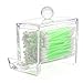 SAGUARO Square Clear Acrylic Q-tip Holder Box/Cotton Ball Swabs Stick Storage Case/Cosmetic Makeup Pads Organizer/Beauty Container