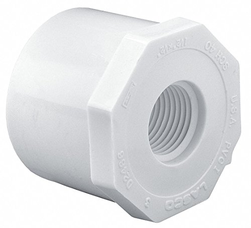 Lasco 438-251 White 2 by 1-1/2-Inch 10-Pack Spigot by Fit Reducer Bushing Replacement for select Lasco Schedule 40 Solvent Weld PVC Pipe