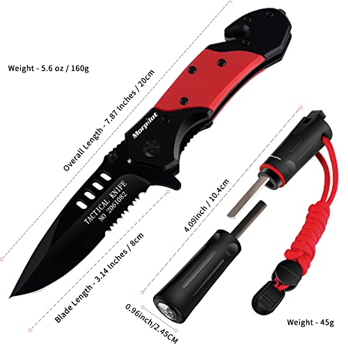 Morpilot Pocket Knife for Man 7IN1 Multipurpose Knife with Fire
