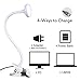 LEPOWER LED Clip On Light, 360° Angle Changeable Gooseneck Reading Light, Brightness Changeable Clip Lamp, Perfect Desk Lamp for Reading, Studying, Working(Metal)-No AC Adapter