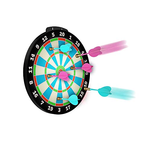 Light-up Magnetic Dart Board Game - Innovative Illuminated Kids Safe Dartboard Set with Glow-in-the-Dark Darts for Kids, Teens & Adults - Sports Gifts for Boys & Girls - Indoor or Outdoor Party Games