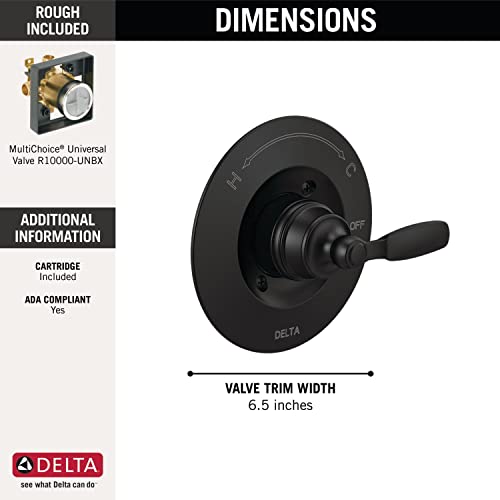 Delta Faucet Woodhurst Matte Black Shower Valve Trim Kit For Black