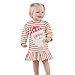 Girls Tops,Haoricu 2017 Hot Sale Baby Girls Striped Christmas Santa Claus Dress Toddler Kids Outfits Clothes (24M, White)