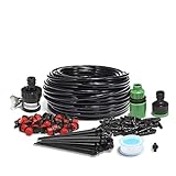 KINGSO 82ft Micro Drip Irrigation Kit System Blank Distribution Tubing Irrigation Sprinkler System Kit Self Plant Garden Hose Watering Kit