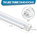 CNSUNWAY T8 LED Bulbs 4 Foot, 18W 2400LM 6000K Super Bright, Type A+B LED Light Tubes, Ballast Bypass, Double-Ended Power, Clear Cover, T8 T10 T12 Fluorescent Light Bulbs Replacement - 4 Pack