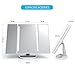EASEHOLD Make-up Mirror White with 21 Led Light Flatable Foldable Standing Mirror 180 ° Freely rotatable for Bathroom and Bedroom