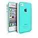 iPhone 4S Case, MagicMobile Hard Hybrid Flexible Transparent Slim Case for Apple iPhone 4/4S Rubberized TPU Impact Resistant Cover Skin Clear Case for iPhone 4 [White Frame] Bumper - Color: Turquoise