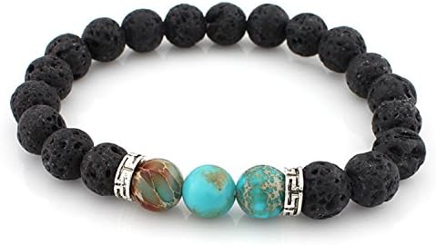 YouzhiWan007 8mm Lava Stone Beads Bracelet Men Strand Bracelets For Women Handmade NEW Men Jewelry Charm Cuff Wristband Adjustable Bileklik 3