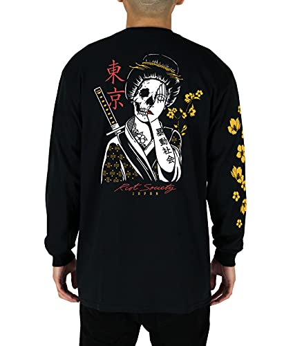Riot Society Men's Long Sleeve Graphic and Embroidered Fashion T-Shirt