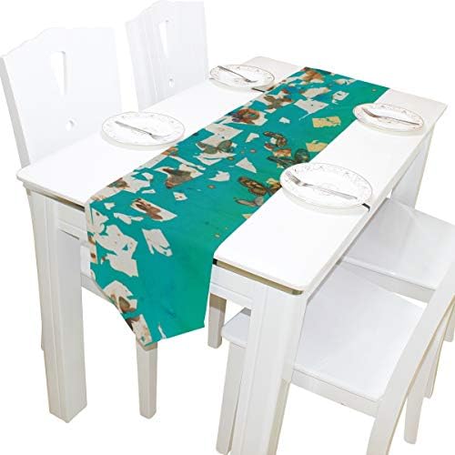 Bennigiry Spring Blue Butterfly Table Runner Home Decor, Festival Rectangle Table Cloth Runner Coffee Mat for Wedding Party Banquet Decoration 13 x 90 inches