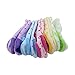Kisgyst 5 Pairs Baby Girls Toddler Cartoon Dots Anti Slip Skid Foot Socks No-Show Crew Cotton Socks Sneakers 10-30 Months