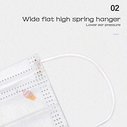 20/50 PCS Disposable Face Protection, Children 3-Layer Breathable Dust-Proof Cover with Elastic Earhook (White-20PCS)