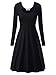 MsBasic Women Simple Designed Long Sleeve Round Neck Casual Flared Midi Dress