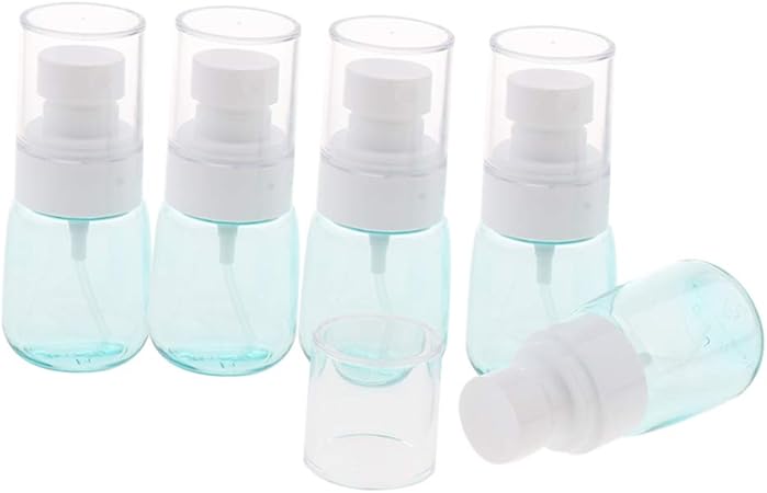 Amazon 美容スプレーボトル 香水ボトル エッセンスオイルスプレーボトル 化粧水ボトル 旅行用 ５個 クリアブルー B Blesiya コスメ用詰替え容器 通販