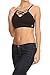 O TO S Women's Strappy Front Criss Cross Sports Bra Tops Bralette Active Wear Yoga Workout Removable Pad K145 Black L/XL