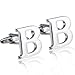 Jstyle Jewelry Brass Mens Cuff Links Initial Personalized Capital Alphabet Letter Cufflinks , Letter 'B'