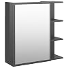 vidaXL-Armario-Espejo-de-Bano-Inodoro-Aseo-Muebles-Mobiliario-Almacenamiento-Estante-Decoracion-Adorno-Aglomerado-Gris