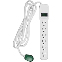 Go Green Power GG-16106MS GoGreen Power 6 Outlet Surge Protector with 6' Cord, White