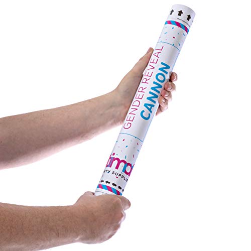 Gender Reveal Confetti and Holi Powder Cannon 4 Pack 2 Pink and 2