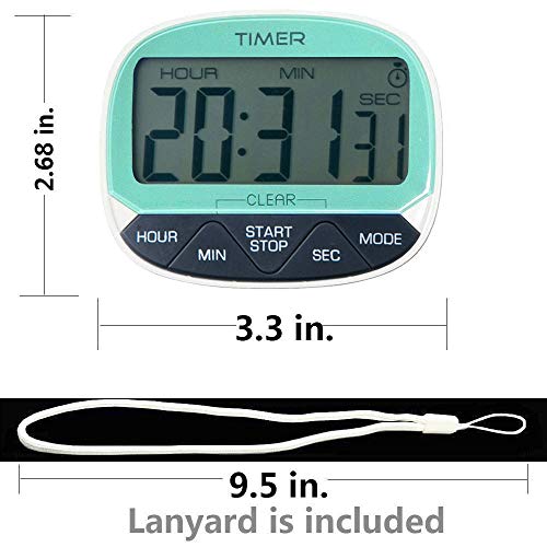 CJHFAMILY Indoor 24-Hour Digital Electronic Kitchen Home Cook Classroom Countdown and Count Up Timer/Clock with Magnet