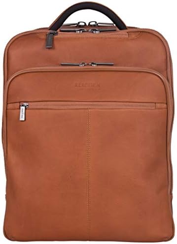 Kenneth Cole Reaction Manhattan Full-Grain Colombian Leather Laptop Backpack Slim Travel Computer & Tablet Bookbag, Cognac, 16" 2 Kenneth Cole Reaction Manhattan Full-Grain Colombian Leather Laptop Backpack Slim Travel Computer & Tablet Bookbag, Cognac, 16"