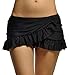 DUSISHIDAN Womens Swim Skirt, Ruffle Skirted Bottoms with Panty, Black Skort Swimsuits,Size XL