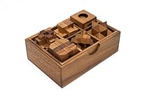 SiamMandalay: Mini Puzzle Sets - 6 Unique Puzzles a Perfect Travel Set with Delux Deluxe Box. Handcrafted Mini Brain Teasers.