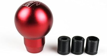 Amazon Rastp シフトノブ ボール型 丸型 3枚アダプター付き Mt車用 汎用 ロゴ付き 赤 シフトノブ 車 バイク
