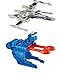 Hot Wheels Star Wars Blast Attack Starship Vehicle (Episode 7 Hero Blue Starfighter Open Wing - Battle Damage)
