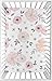 Sweet Jojo Designs Baby Mini Crib Sheets (Pink/Grey Boho Floral) for Girls, Infant Nursery, Toddler Room - Fitted Portable Pack and Play Size Mattress Sheet ONLY (Blush, Flower, Bohemian, Elegant)