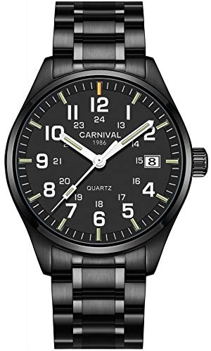PASOY by Carnival Men's Luminous Tritium Watch Waterproof Sapphire