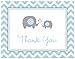 MyExpression.com 50 Cnt Grey Blue Chevron Elephant Baby Shower Thank You Cards