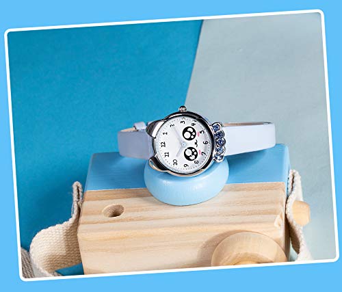 XYWL Niña Reloj Niño Chispeante Ojos Lindos Diamante Impermeable Cuero Reloj Lindo Niño Niño Reloj Reloj Reloj - Imagen 3