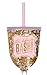 Bachelorette Wine Glass - Bachelorette Bash Acrylic Wine Glass with Lid and Straw (13 oz, Gold Confetti, Gold Foil Print, Light Pink) by SLT