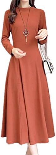 LIJYYJ New Women Autumn Dress Winter Warm Long Sleeve Midi Red XXL Sexy