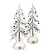 BANBERRY DESIGNS Light Up Acrylic Trees - Set of 2 LED Christmas Trees - Miniature Jingle Bell Ornaments Attached - Christmas Table-Top Display