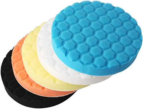 iMounTEK 6 INCH Car Foam Drill Waxing Polishing Buffing Sponge Pad. Great for Removing Scratches & Marks. Car Boat Motorcycle Sanding, Polishing, Waxing, Sealing Glaze Foam Pad. 5 Different Pads