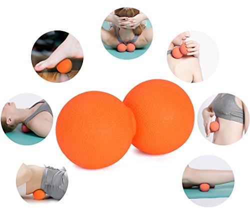 7TECH Peanut Massage Ball for yoga Muscle Relaxation Acupressure the Deep Massage of whole body Arthritis, Diabetics, Neuropathy, Back, Foot Arch & Heel Pain Relief Orange