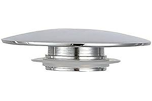 Basin Waste Sink P-Lug 66mm PopUp Cap Brass with Chrome Finish Silver M8 Click Clack Push Button Bathroom Sink Drain Stopper