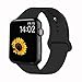 VATI Sport Band Compatible for Apple Watch Band 38mm 40mm, Soft Silicone Sport Strap Replacement Bands Compatible with 2019 Apple Watch Series 5, iWatch 4/3/2/1, 38MM 40MM M/L (Black)