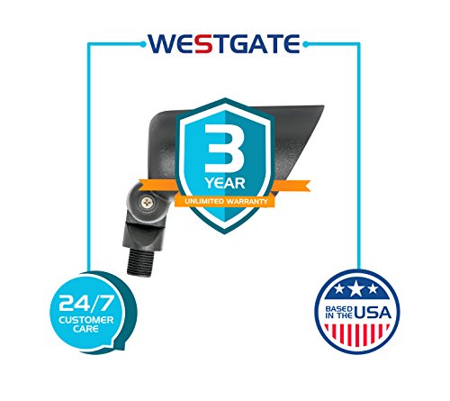 Westgate Lighting LED Directional Landscape Lights Die-Cast Aluminum Housing - IP67 Waterproof -12V AC- 36° Beam Angle- All Accessories Included - 3 YR Warranty (4 Black)