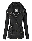 MBJ WJC643 Womens Pop of Color Parka Jacket S BLACK