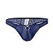 CHENGSHEN Sexy Men Thongs Breathable Hole Underwear Low Rise Pouch Jockstrap G-Strings Underpants Sapphire