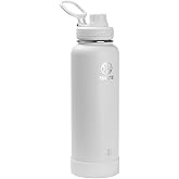 Takeya Actives Water Bottle with Spout Lid - Bottle with Double Stainless Steel Insulation - Dishwasher Safe & BPA-Free - Bottle with Spout Lid & Removable Bumper - 40 oz, Arctic